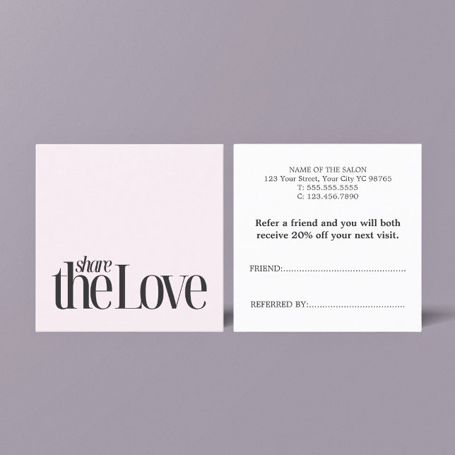 Carte De Référencement Minimal Cool Rose Bold Beauté (Créateur téléchargé)
