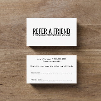 Carte De Référencement Minimalist Black White Bold Salon