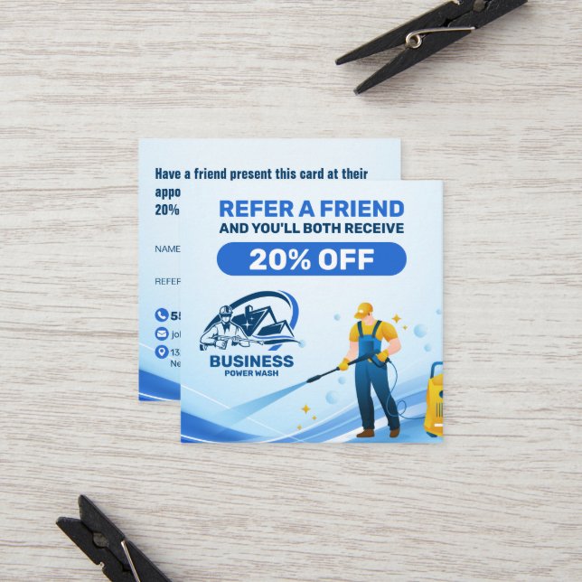 Carte De Référencement Modern Pressure Washing Power Wash House Cleaning (Devant/Arrière en situation)