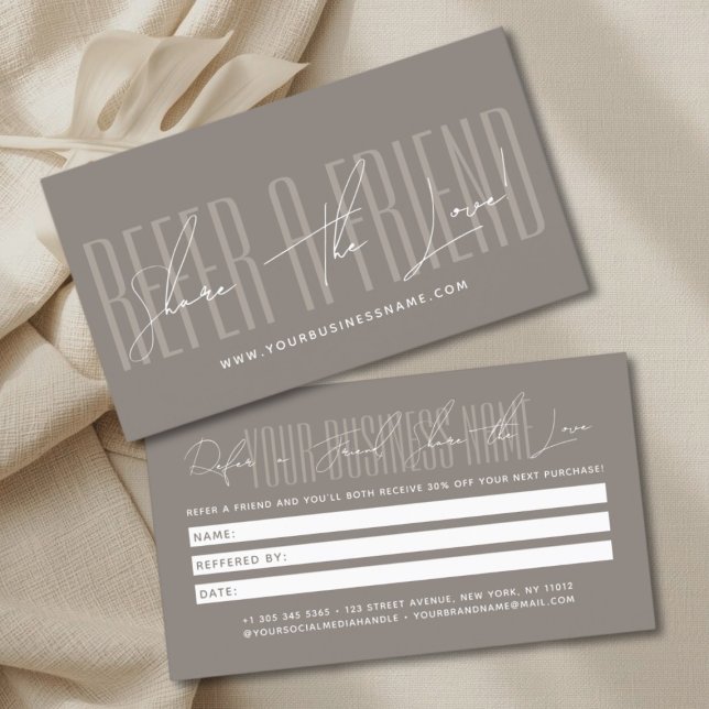 Carte De Référencement Modern script typography share the love (Créateur téléchargé)