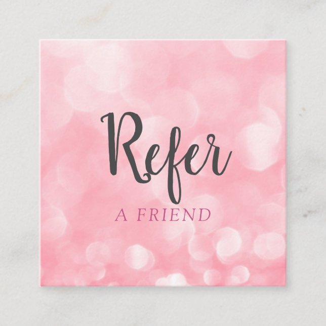 Carte De Référencement Moderne Chic Bokeh Rose (Devant)