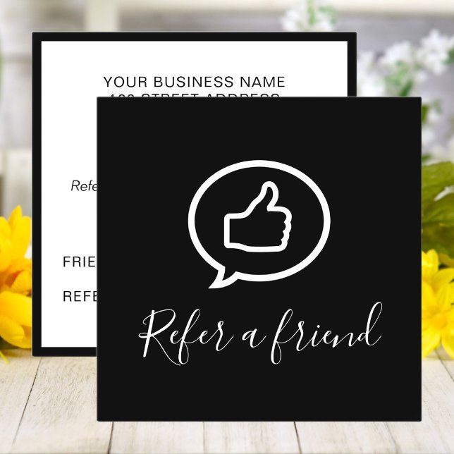 Carte De Référencement Moderne Elegant noir et blanc (Créateur téléchargé)