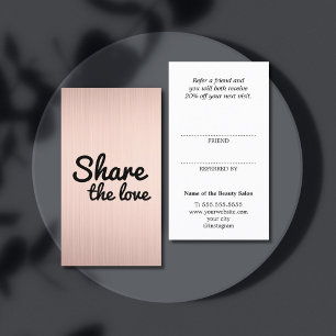 Carte De Référencement Moderne Faux Or Rose Gras Salon