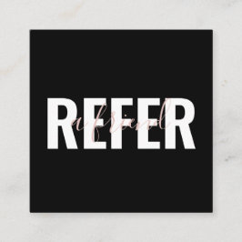 Carte De Référencement Moderne noir rose blanc recommander un ami