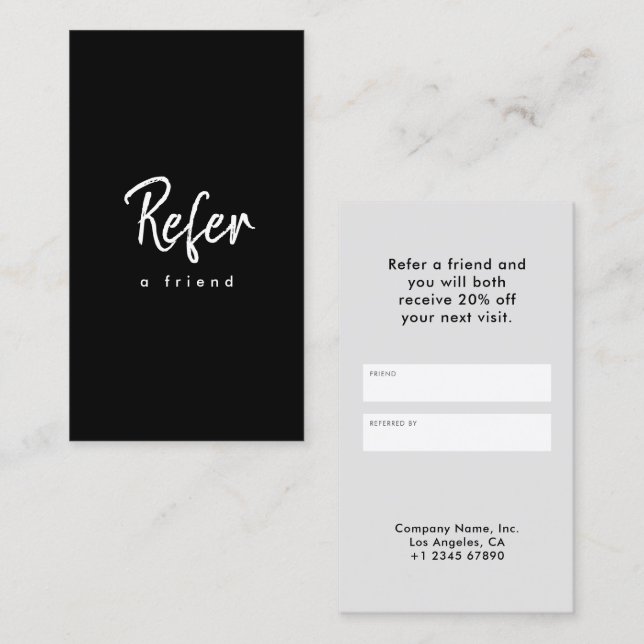 Carte De Référencement Moderne Simple Minimaliste (Devant / Derrière)