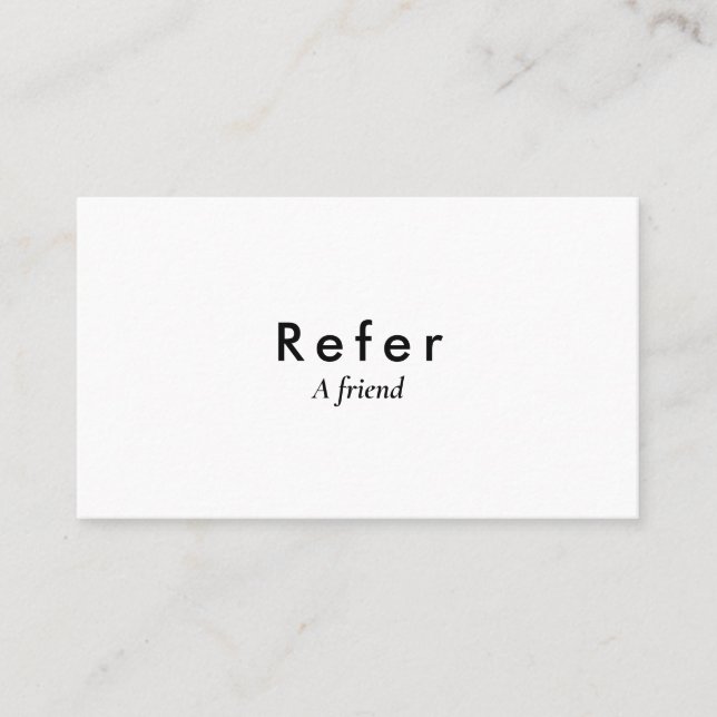Carte De Référencement Moderne simple noir et blanc (Devant)