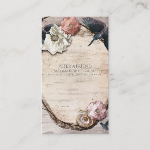 Carte De Référencement Oiseau de mer blanc rustique aiguiller un ami