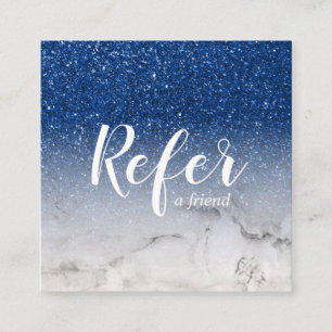 Carte De Référencement Ombre glam chic en marbre et Parties scintillant b