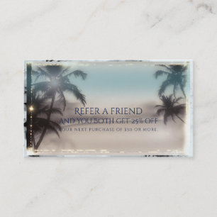 Carte De Référencement Palm Trees Elegant Tropical Beach Référer un ami
