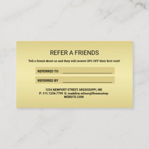 Carte De Référencement Palme de fleurs dorées Feuilles sur noir