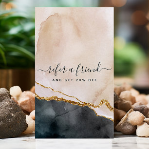 Carte De Référencement Papier Marbré Rose Or Noir Entreprise