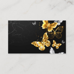 Carte De Référencement Papillons blancs et dorés
