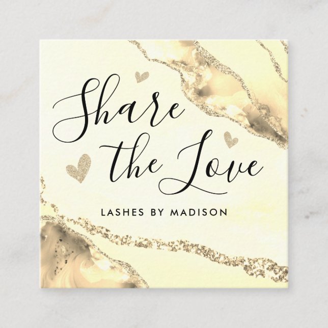 Carte De Référencement Parties scintillant classique en or marbre Agate c (Devant)