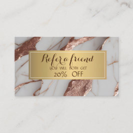 Carte De Référencement Parties scintillant tendance en cuivre marbre