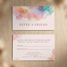 Carte De Référencement Pastel Alcohol Ink Blush Watercolor