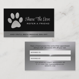 Carte De Référencement Paw Chien Argent sur le service Grossiste pour Ani