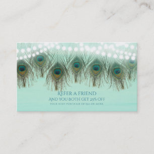 Carte De Référencement Peacock Feathers & Lights Rustic Référer un ami