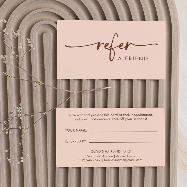 Carte De Référencement Pêche naturelle et Brown script manuscrit (Créateur téléchargé)