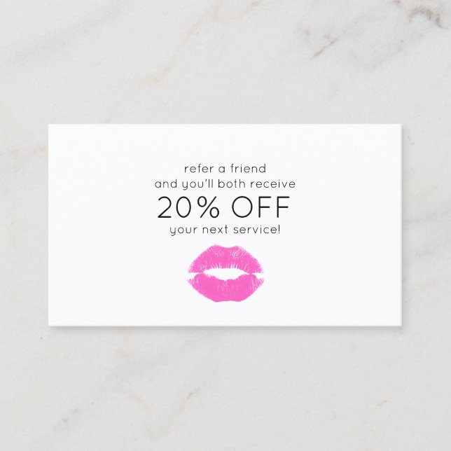 Carte De Référencement Pink Lipstick Kiss Beauté Renvoi client (Devant)