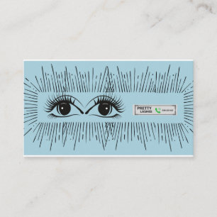 Carte De Référencement Pretty Lashes Moderne Bleu Illustrations D'Yeux Mi