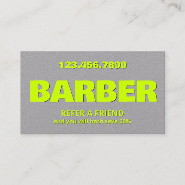 Carte De Référencement QR Premium Barbier (Devant)