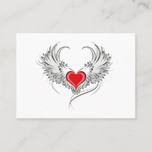 Carte De Référencement Red Angel Coeur avec ailes