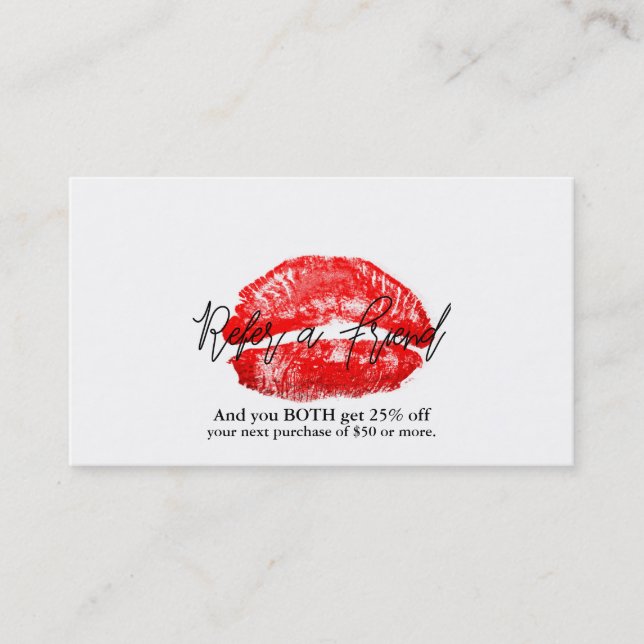 Carte De Référencement Red Lips Kiss Maquillage beauté Glam recommander u (Devant)