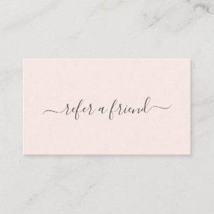 Carte De Référencement Référez un ami Blush Pink Beauty Salon Élégant