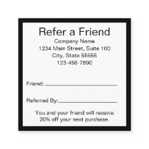 Référez un ami Modèle d'affaires noir et blanc
