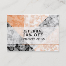 Carte De Référencement Renvoi client Marbre noir blanc rose