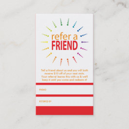 Carte De Référencement renvoyer un ami rainbowBurst