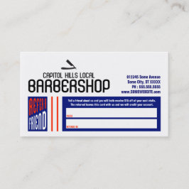 Carte De Référencement rétro barbershop référer un ami