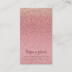 Carte De Référencement Rose conte de fées paillettes glamour scintillant 