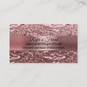 Carte De Référencement Rose Gold Liquide Chrome Métallisé Parrainez un(e)