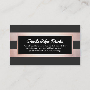 Carte De Référencement Rose Gold Noir client aiguillage Moderne Grilles