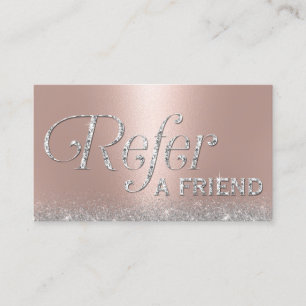 Carte De Référencement Rose Gold Parties scintillant Lux Typographie Salo