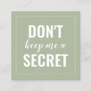 Carte De Référencement Sage Funny Ne me garde pas un minimaliste secret