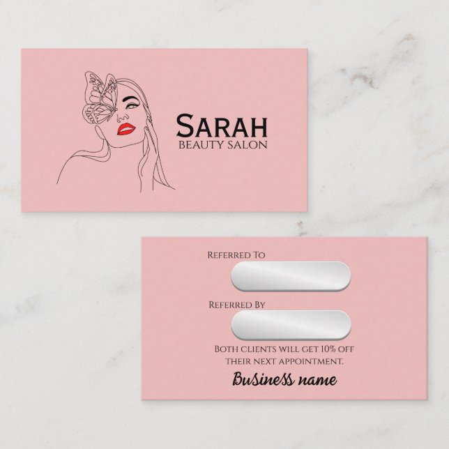 Carte De Référencement Salon de beauté (Devant / Derrière)