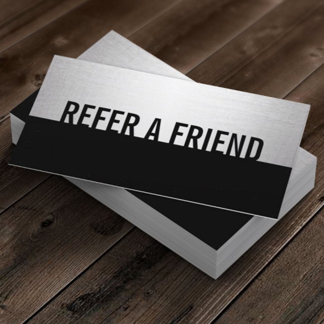 Carte De Référencement Salon de beauté moderne Black & Silver aiguillage (Créateur téléchargé)