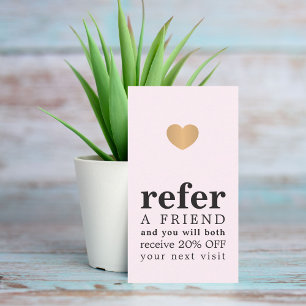 Carte De Référencement Salon de coeur moderne Rose Faux Gold