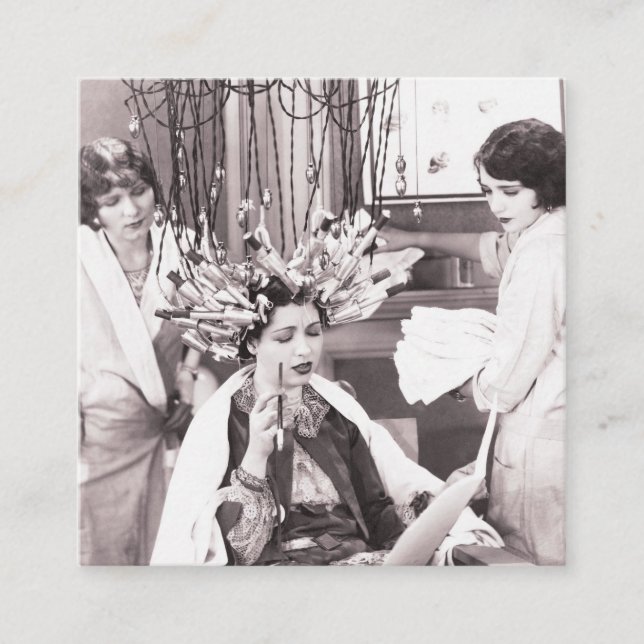 Carte De Référencement Salon de coiffure rétro (Devant)