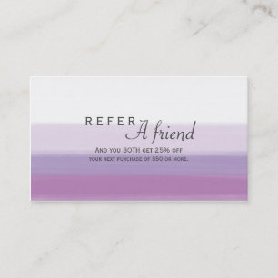 Carte De Référencement Salon de Lavande Violet Aquarelle RÉFÉRER UN AMI