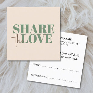 Carte De Référencement Salon élégant vert beige marron pastel