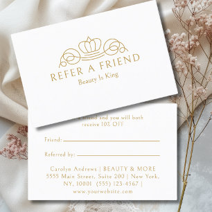 Carte De Référencement Salon Logo Couronne Élégant Blanc