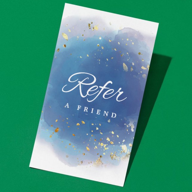 Carte De Référencement Signature holographique Script moderne Parties sci (Holographic Signature Script Modern Glam Glitter Referral Card
)