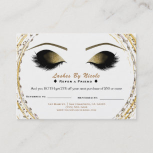 Carte De Référencement Silver Gold Glam Lashes à un ami Afcare