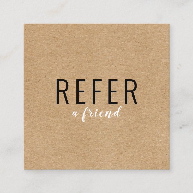Carte De Référencement Simple Moderne Professionnelle Kraft Rustique (Devant)
