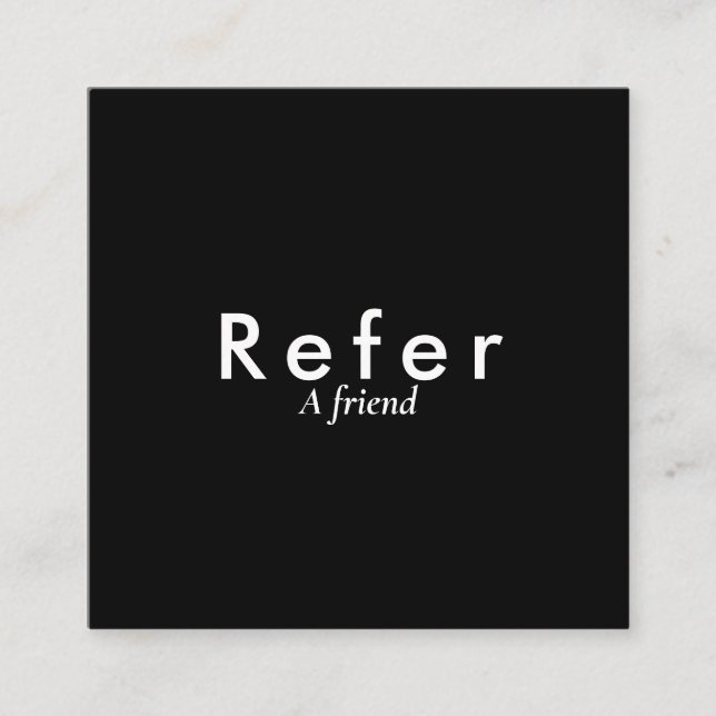 Carte De Référencement Simple noir et blanc (Devant)
