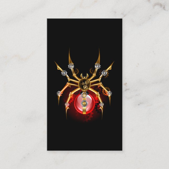 Carte De Référencement Steampunk spider on black (Devant)