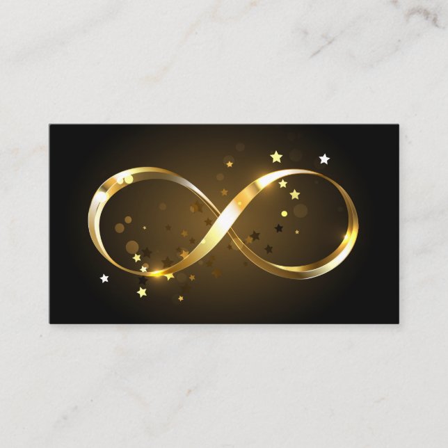Carte De Référencement Symbole d'infini doré (Devant)
